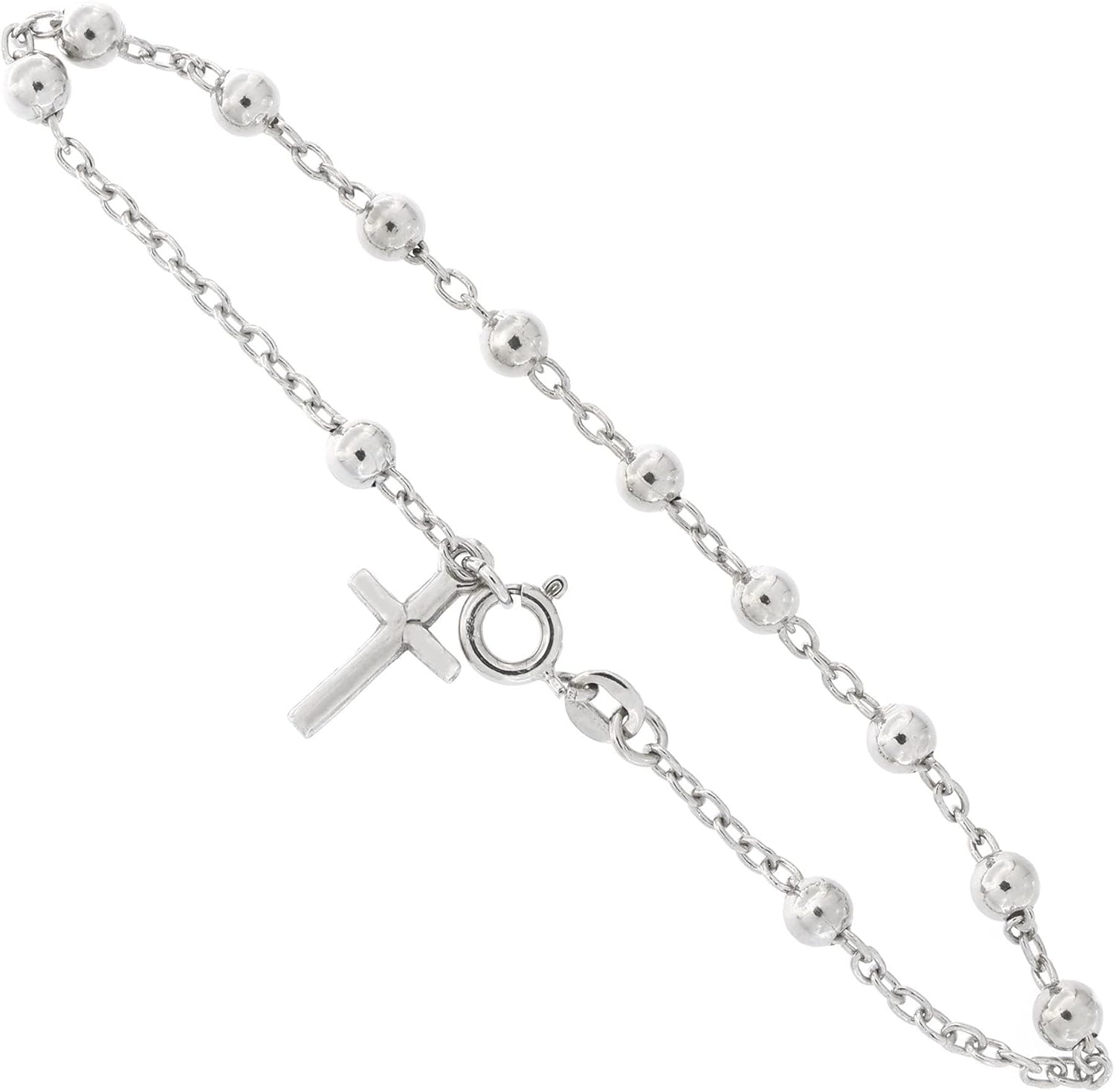 Amy & Annette Italian Sterling Silver Rosary Bracelet - Rosary Bracelet with Spring Ring Closure - Great Gift Idea for Every Occasion - Size (7.25in) - Made in Italy - Image 5