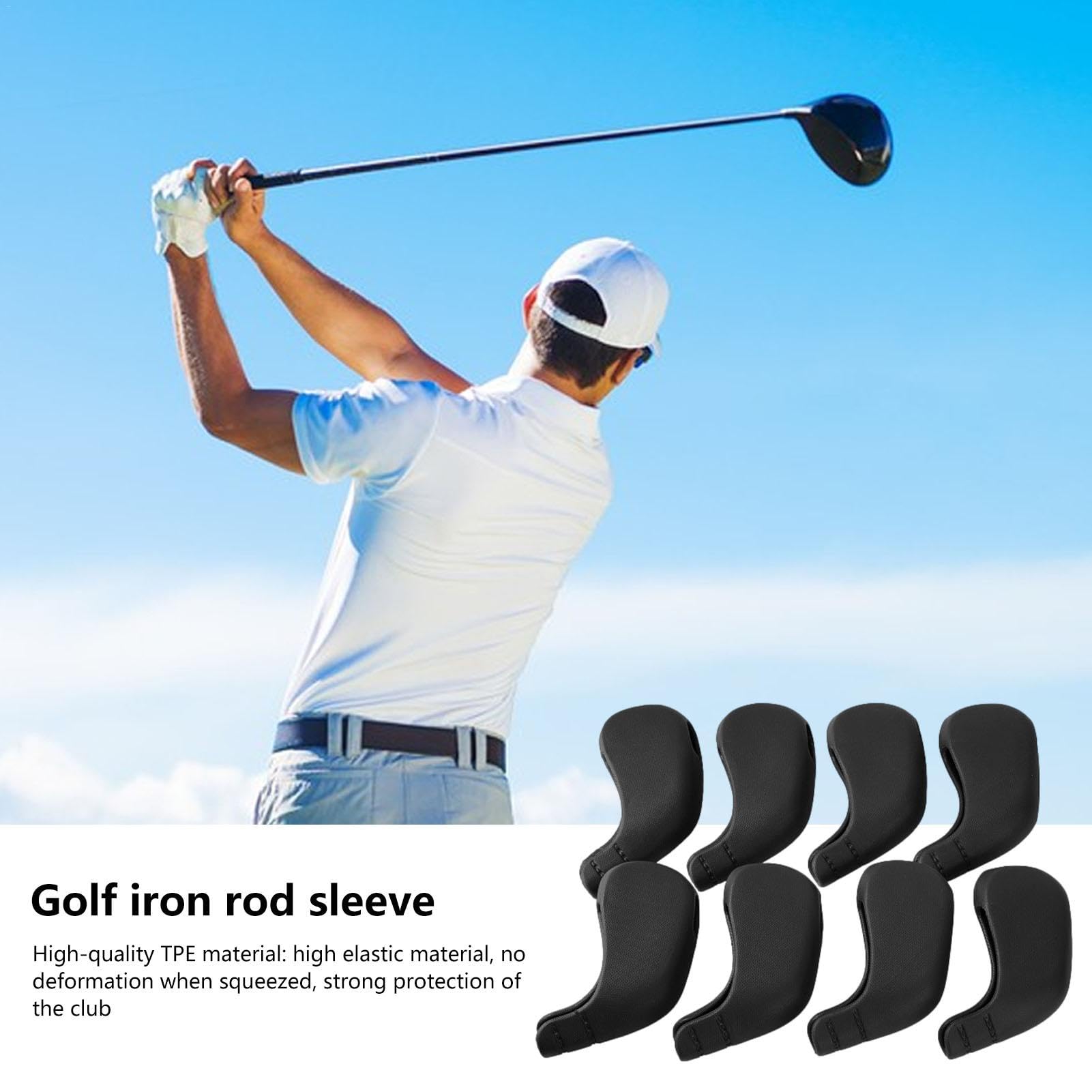 Fundas para cabeza de golf, funda para cabeza de conductor de golf, protector de cabeza de palo de golf, juego de 8 fundas para cabeza de hierro de golf con número hueco, fundas para cabeza de palo de