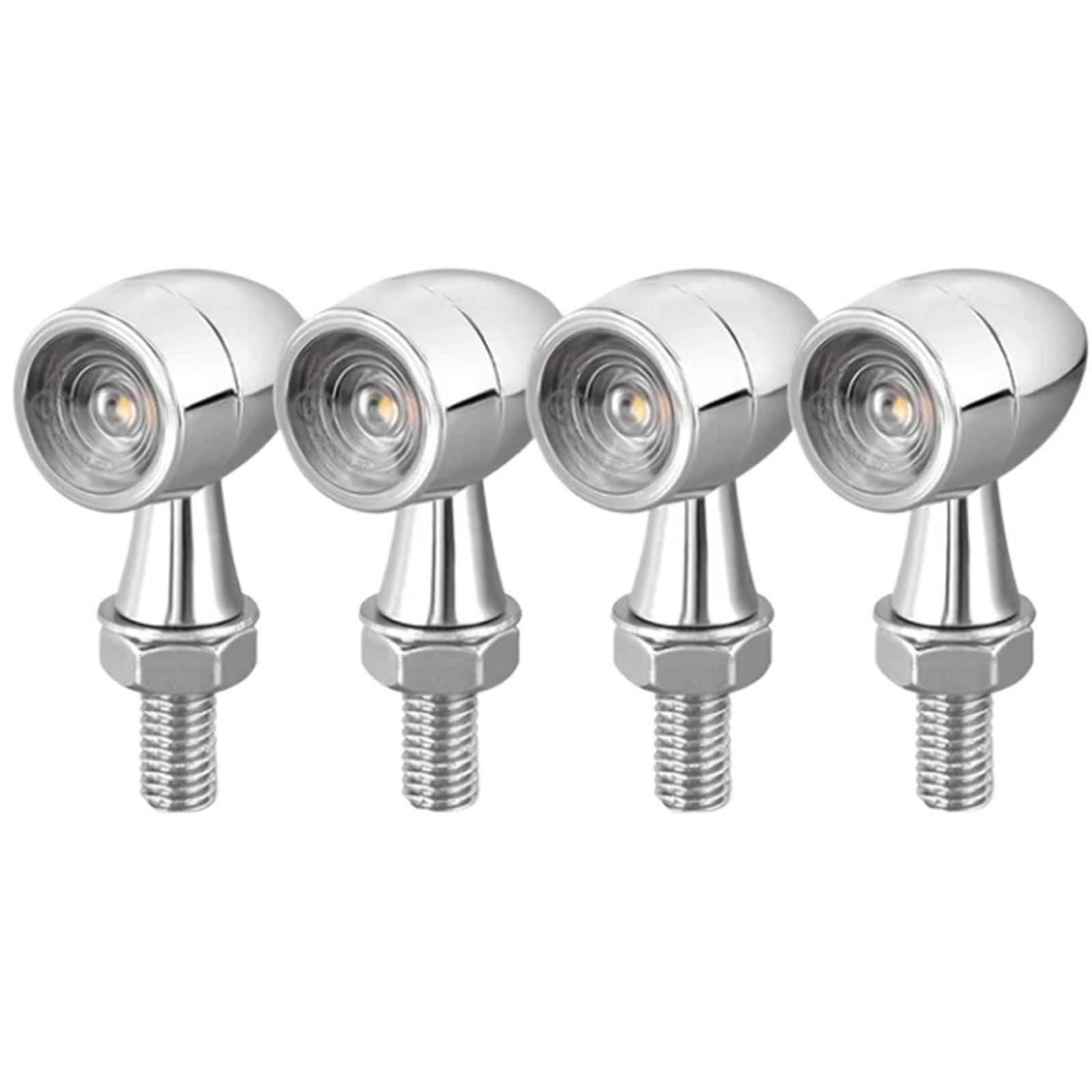 Moto Projecteur Avant Convient LED pour Honda et Yamaha Cafe RacerMoto, feux stop, lampe 8mm, 12V(4 X White Amber)
