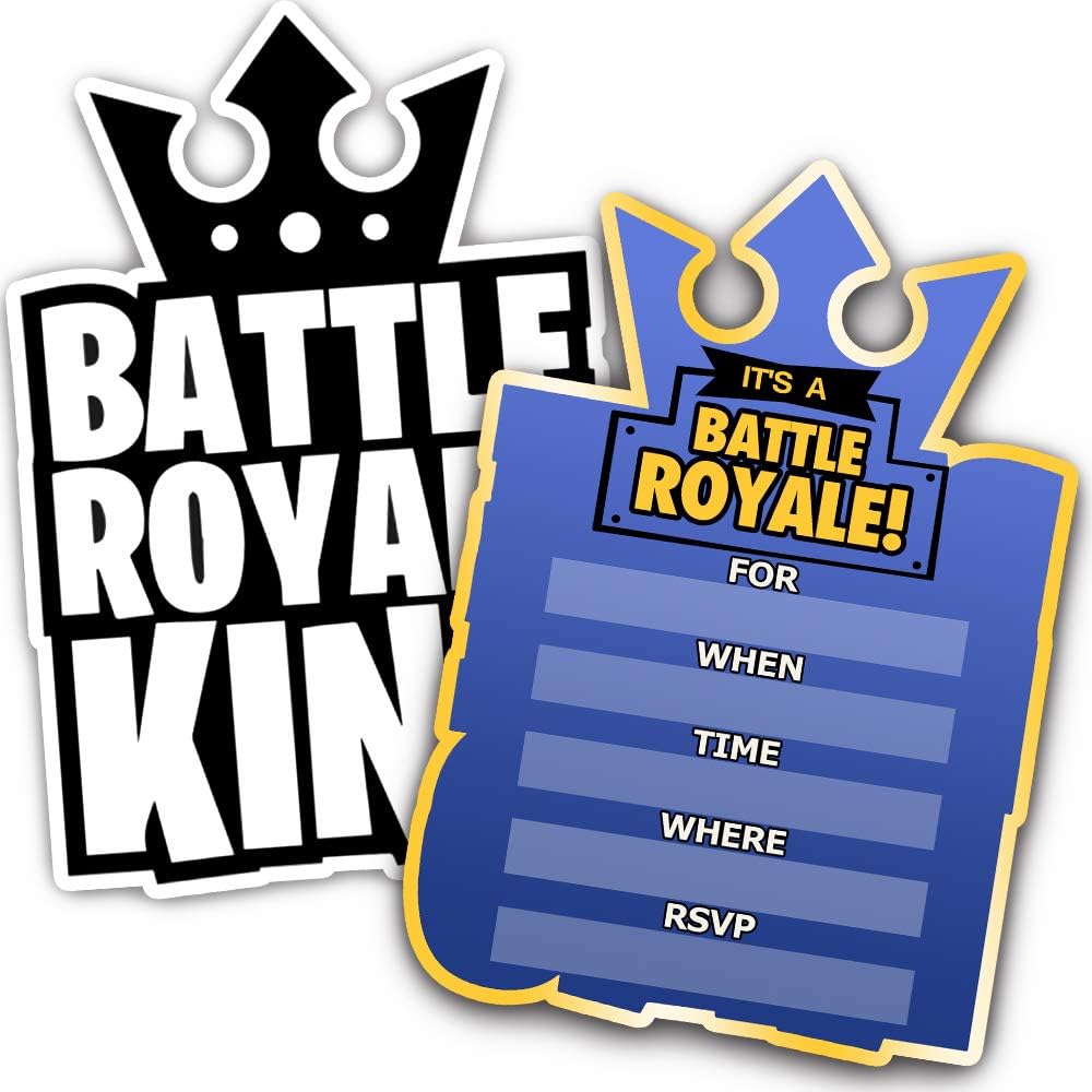 30 Fortnite Gaming Party Invitations Card with Envelopes