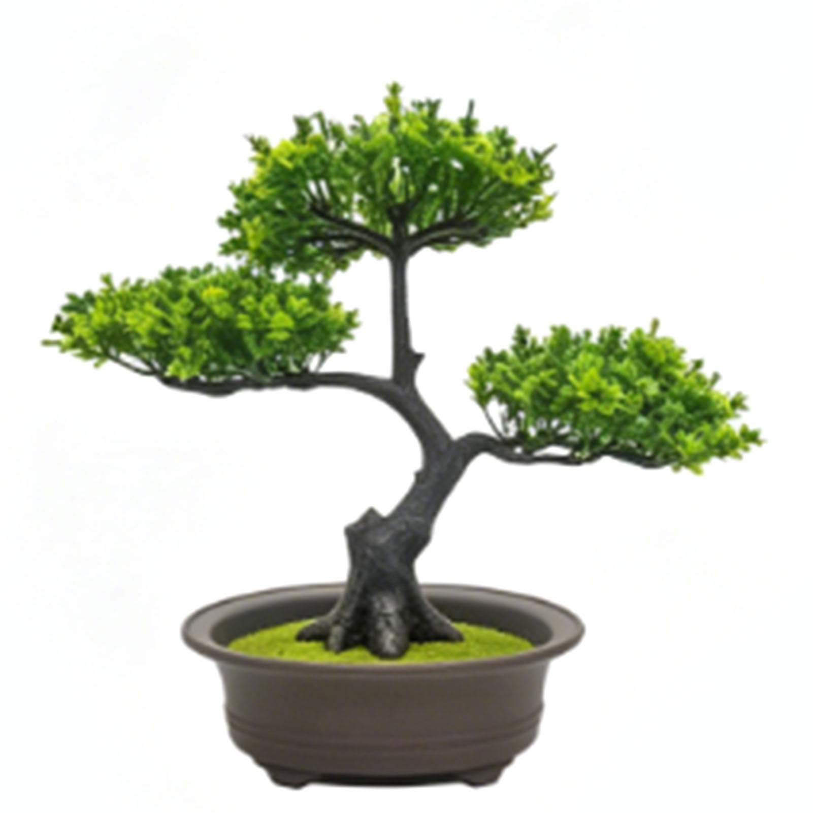 Pin bonsaï artificiel de 15 cm avec pot en plastique pour table