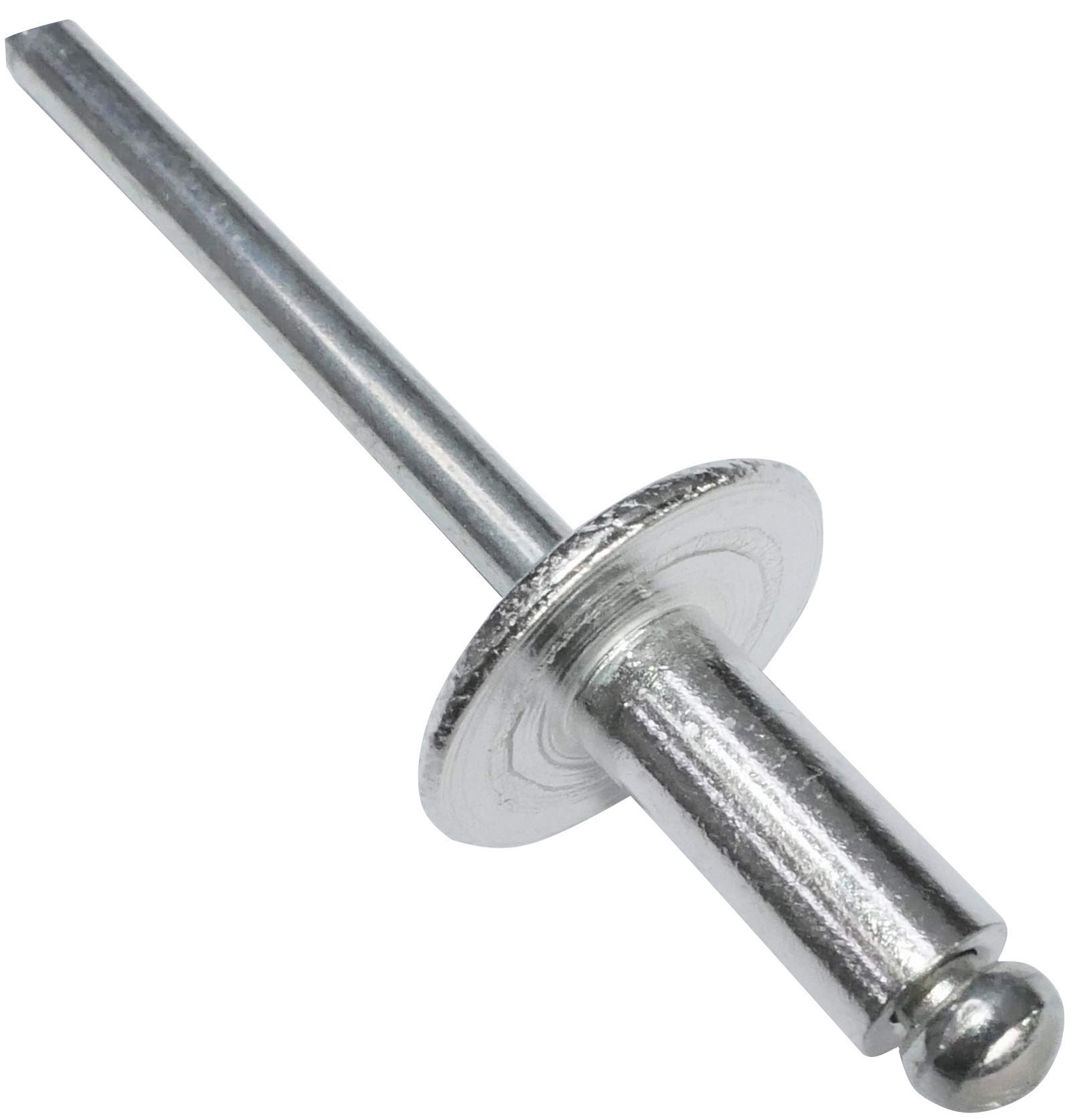 AERZETIX - Set di 100 rivetti ciechi Ø5x12mm con testa larga 14mm - DIN 7337 C - rivetto pop a rottura stelo - in alluminio/acciaio - C48169