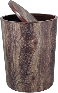 UKCOCO Papelera De Madera Retro Para Baño Decorativa Estilo Rústico Vintage Para Dormitorio De Polipropileno Color Marrón