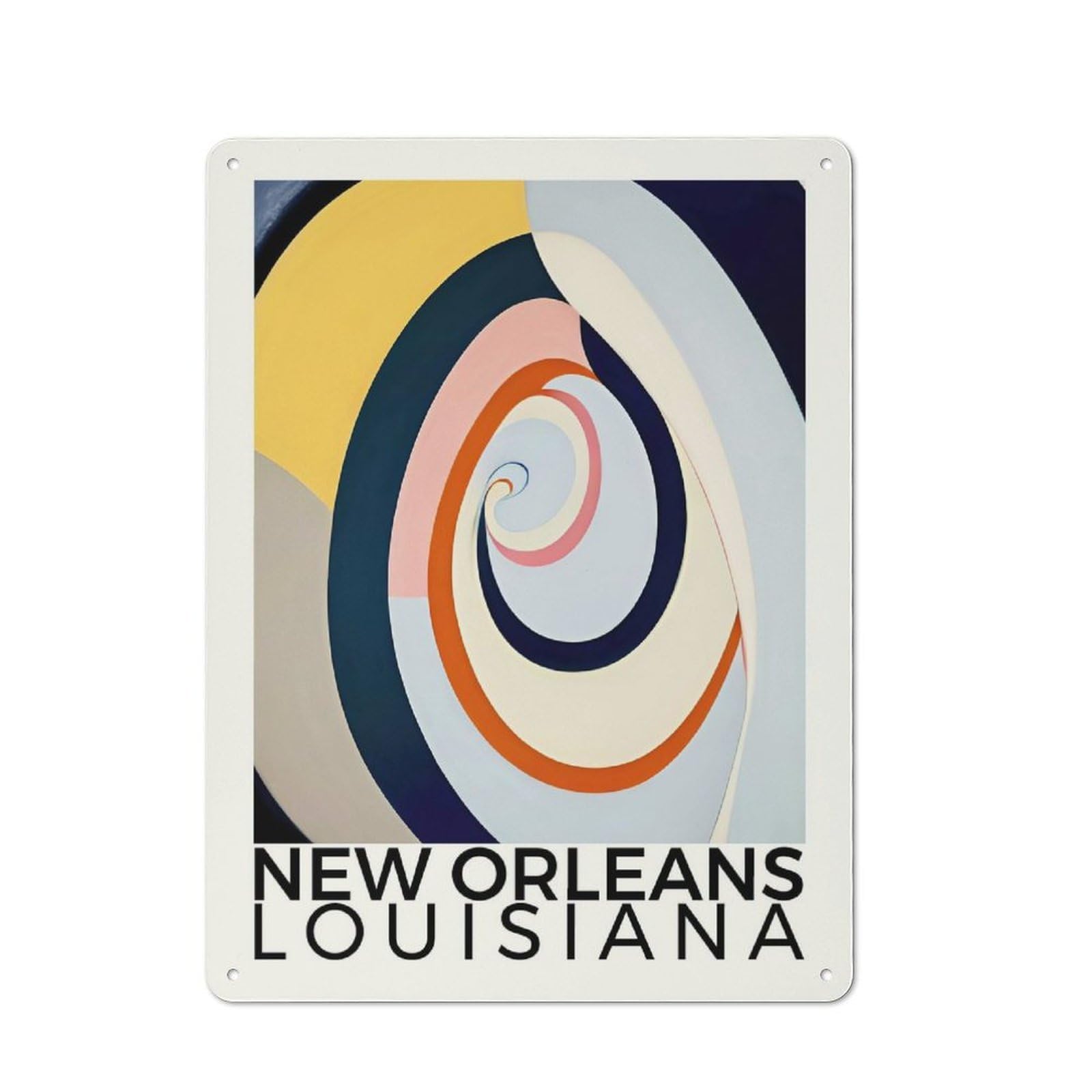 Junmoney Style-16 Vintage Metal Plaque 40X30cm Featuring New Orleans Louisiana For Hallway Wall, For Wall Display Collectors