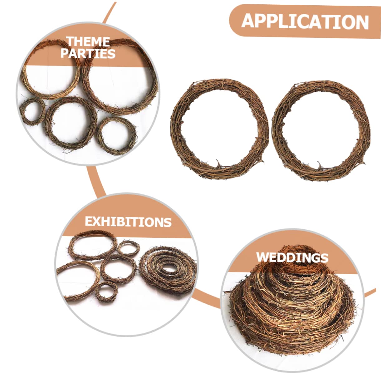 Cabilock 4 Pz Ghirlanda di vite di decorazione cucina natale decorazioni cerchi di ghirlande decorative accessorio ghirlanda fai da te arredamento materiali per ghirlande fai da te