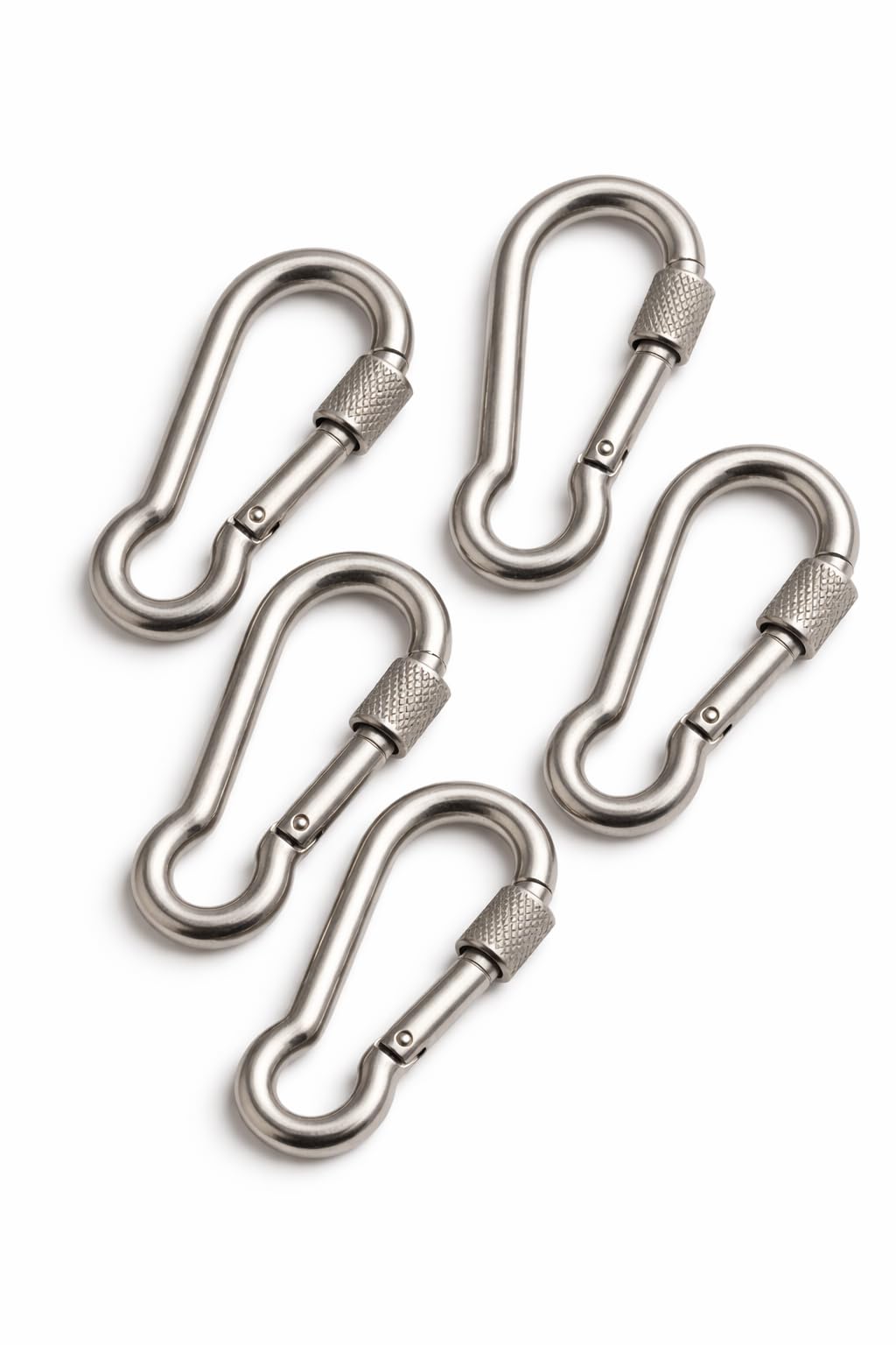 Karabiner mit Sicherungsmutter 4-10 mm Edelstahl V4A (AISI316) Schraubkarabiner, seewasserfest, für Seile, Ketten, Outdoor, Marine, Korrosionsbeständig, besonders langlebig.