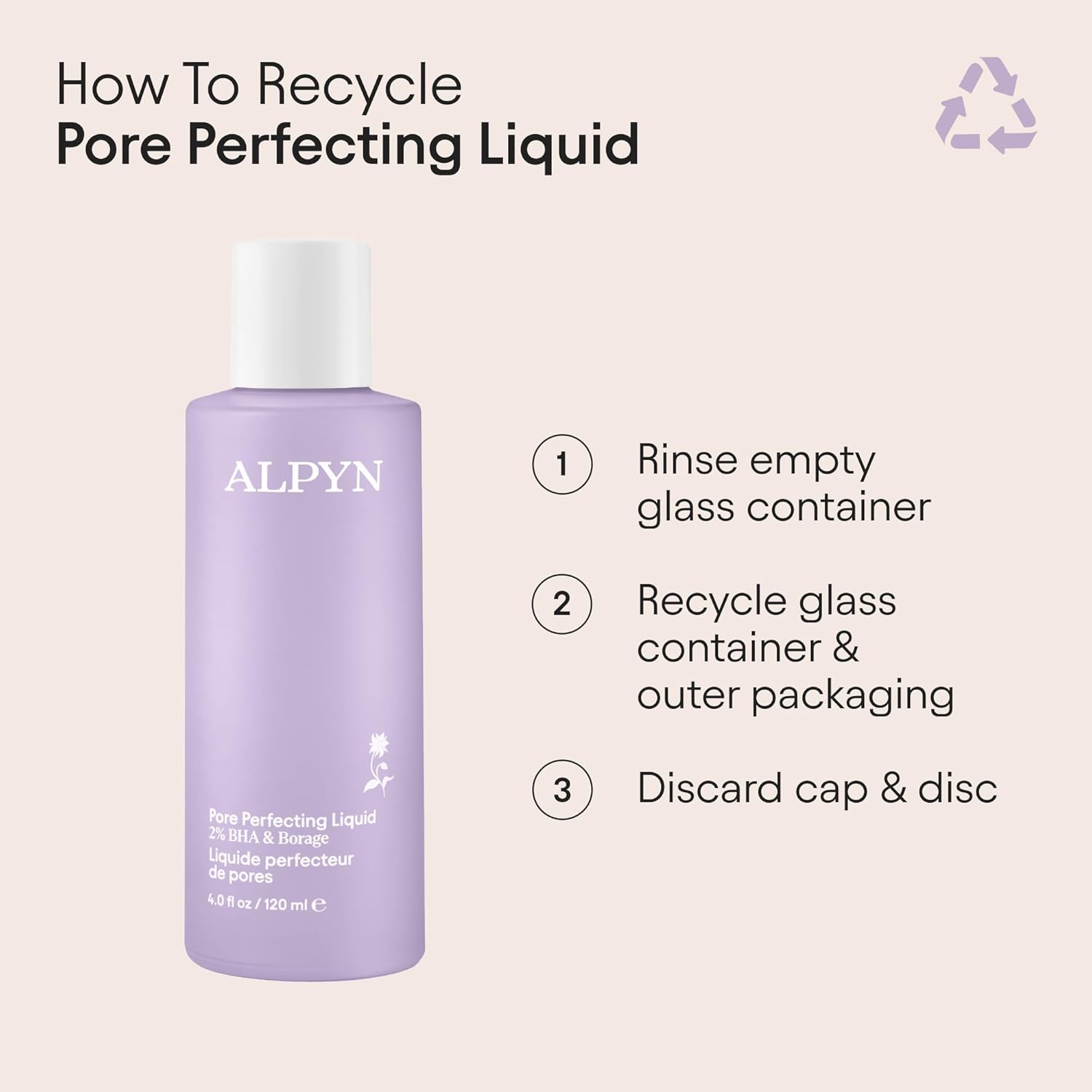Alpyn Pore Perfecting Liquid Toner with 2% BHA & Borage | Liquid Exfoliator to Minimize Pores, Calm & Restore Skin's Natural pH | 4 oz / 120 ml - Image 8