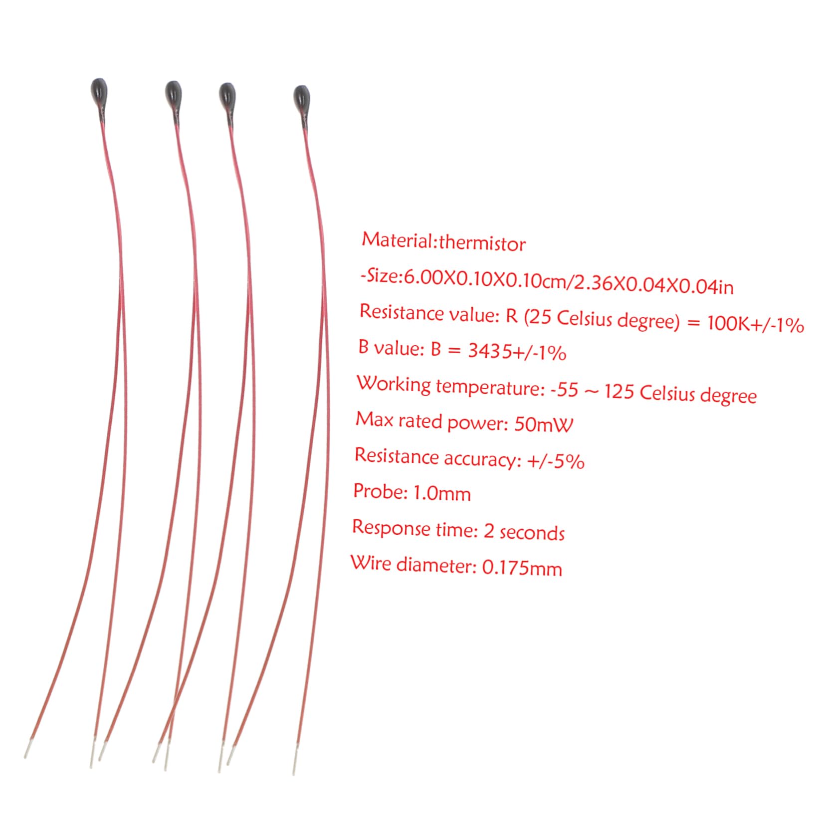 Alipis 5 Ensembles Thermistor Ntc Résistances À Coefficient De Température Pour Remplacement De Capteurs De Température 100 Pièces * 5