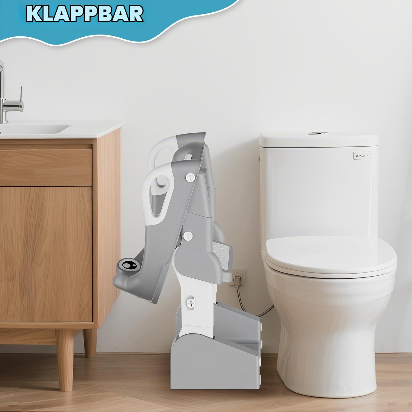 Toilettensitzverkleinerer für Kinder, 2 in 1 Toilettensitzverkleinerer für Kinder, Toilettensitz mit Stufen, Toilettenadapter mit PU-Kissen, Spritzschutz und rutschfestes Sauberkeitstraining