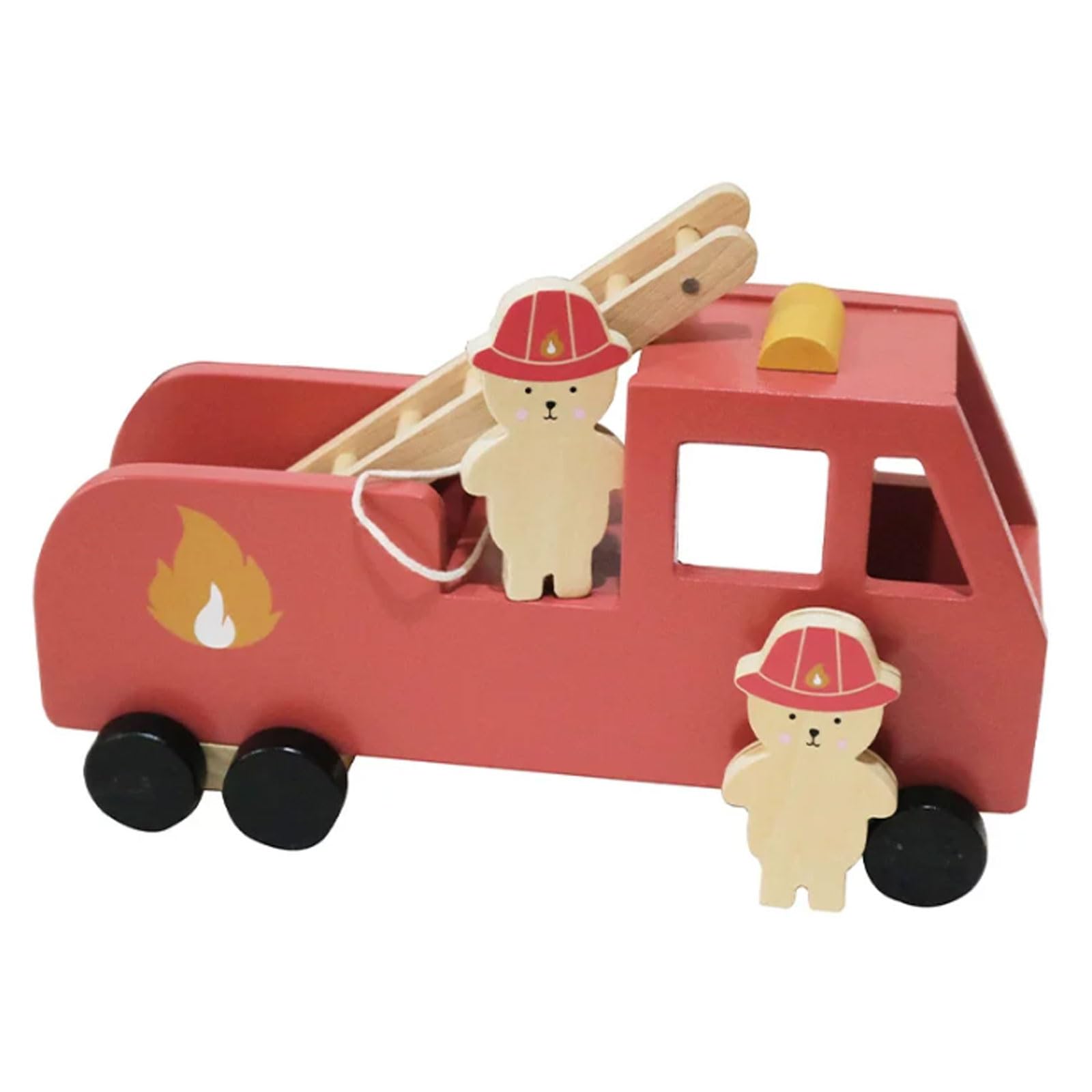 Material Didáctico Montessori de Vida Diaria Camión de Bomberos de Madera Entrenamiento de Inteligencia Infantil Juguetes de Educación Temprana para Jardín de Infantes