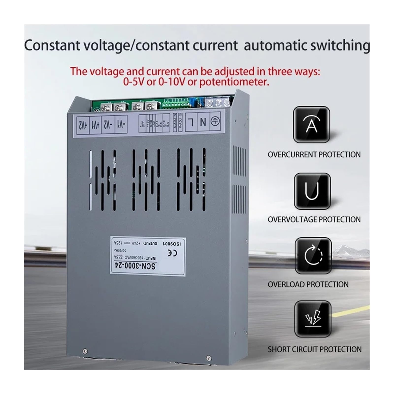 SCN-3000 zasilacz przełączany, 3000 W, regulowane napięcie, prąd AC/DC 15 V/24 V/36 V/48 V/72 V/110 V/220 V, 220 V AC, do silnika. | 0-60V 50A-3000W