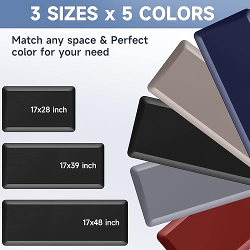 Miniatura 4 de Tapete de cocina de 45 pulgadas de grosor, antifatiga, antideslizante, resistente a las manchas, impermeable, tapete de escritorio para cocina,