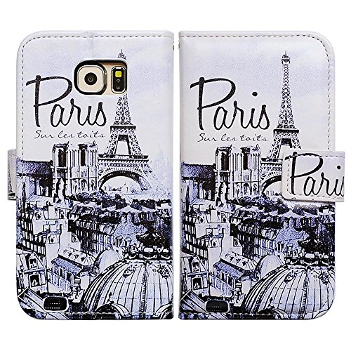 Bfun Packing Bcov Retro Paris Card Slot Leather Wallet Case Cover For Samsung Galaxy S7 Edge #TOP5