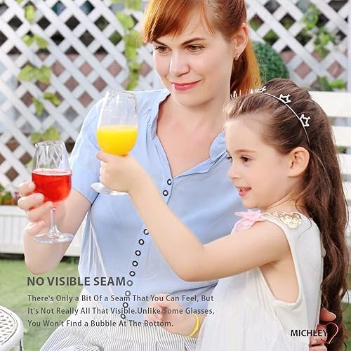 Miniatura 6 de MICHLEY Copas de vino irrompibles con tallo 100% Tritan de plástico, sin BPA y aptas para lavavajillas, tamaño pequeño de 7.8 onzas, juego de 4