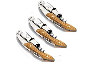 Professional Waiter Corkscrew Hicoup Wine Opener with Long Rosewood Handle and Knife Foil Cutter