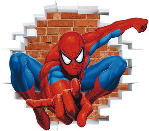 Miniatura 2 de Calcomanías de pared rotas 3D de superhéroe calcomanías de pared para dormitorio sala de juegos fiesta arte de pared