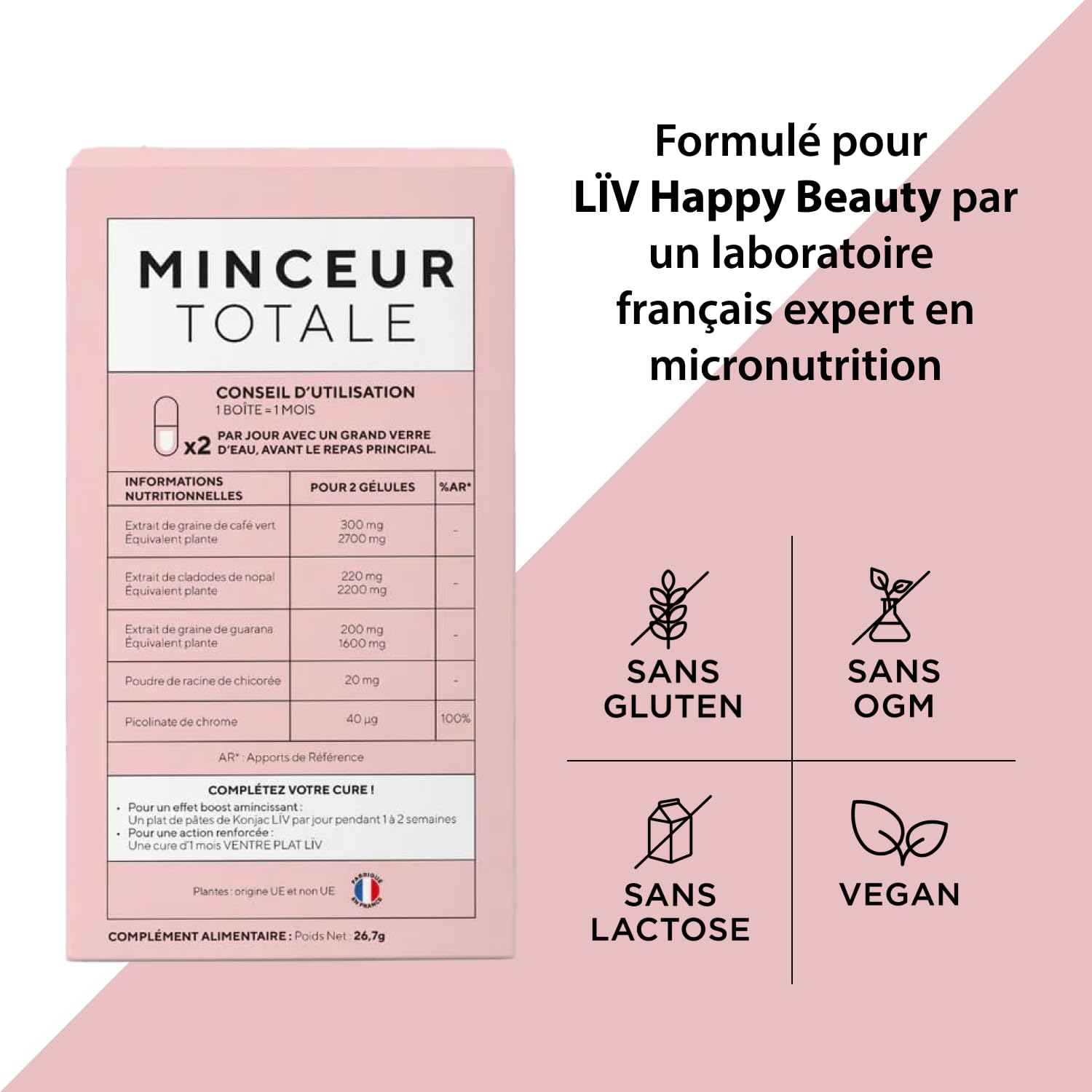 LÏV Happy Food - MINCEUR TOTALE, 1 Mois, Coupe Faim Naturel, Perte de Poids