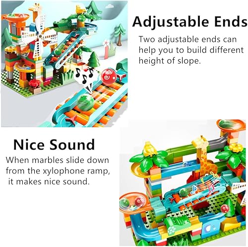 Miniatura 2 de Fancytree Juego de expansión de bloques de construcción de xilófono de mármol Pista de mármol divertido accesorio musical complementario juguetes