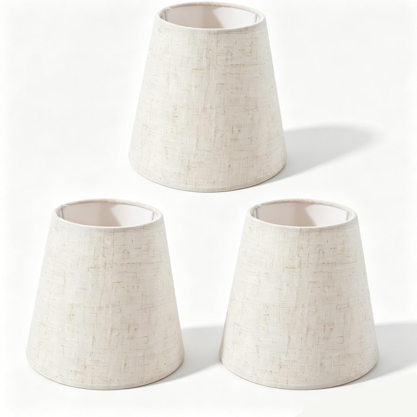 Set of 3 Chandelier Shades, Mini Lamp Shades Linen Lampshades, 3-inch by 5-inch by 5.5-inch