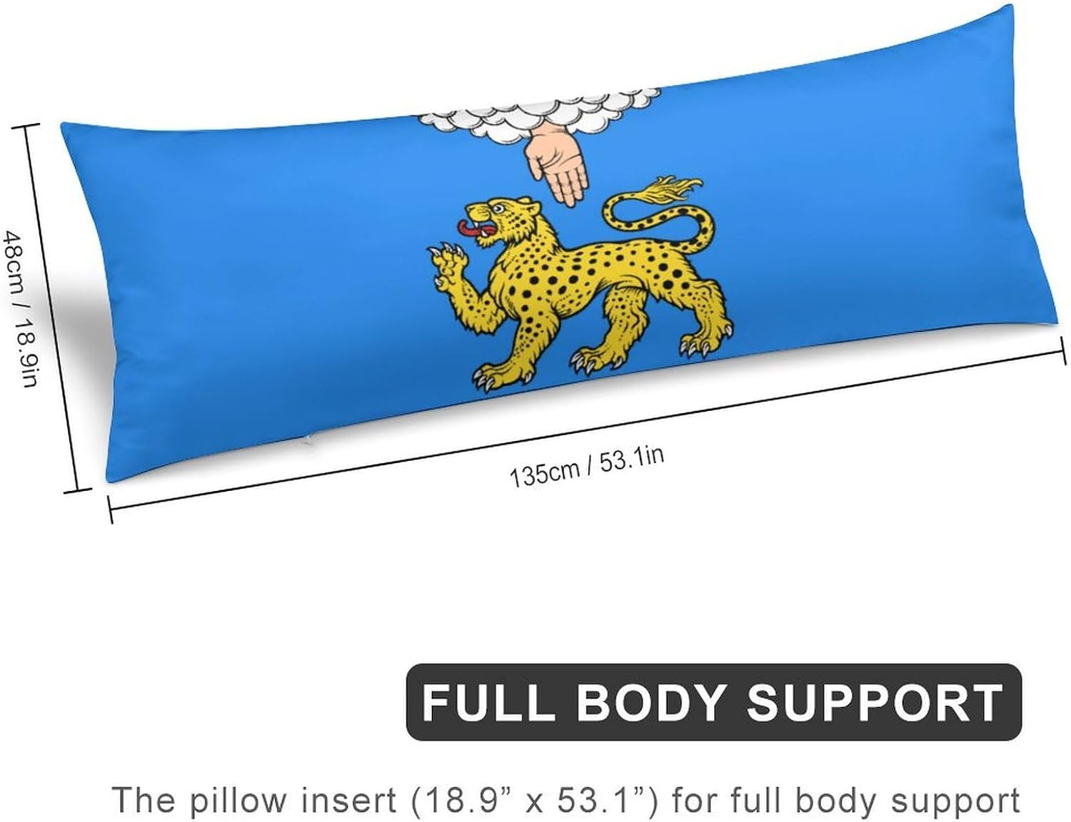 Flag of Pskov Oblast Body Pillow Cover Long Cushion 18.9x53.1 Inch | pillowcase,bed decor,farmhouse,sofa