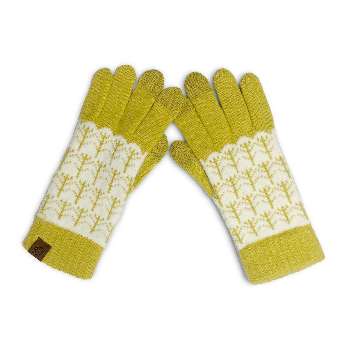 Winter Warm Plush Thickened Knit Glove for Women, Available for Touch Screen, Outdoor for Cycling Yellow