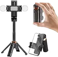 Tripé de bastão de selfie 2025, tripé portátil para celular, retrátil flexível dobrável com controle remoto removível sem fio, tirar fotos, transmissão ao vivo, gravação de vídeo (com luz de