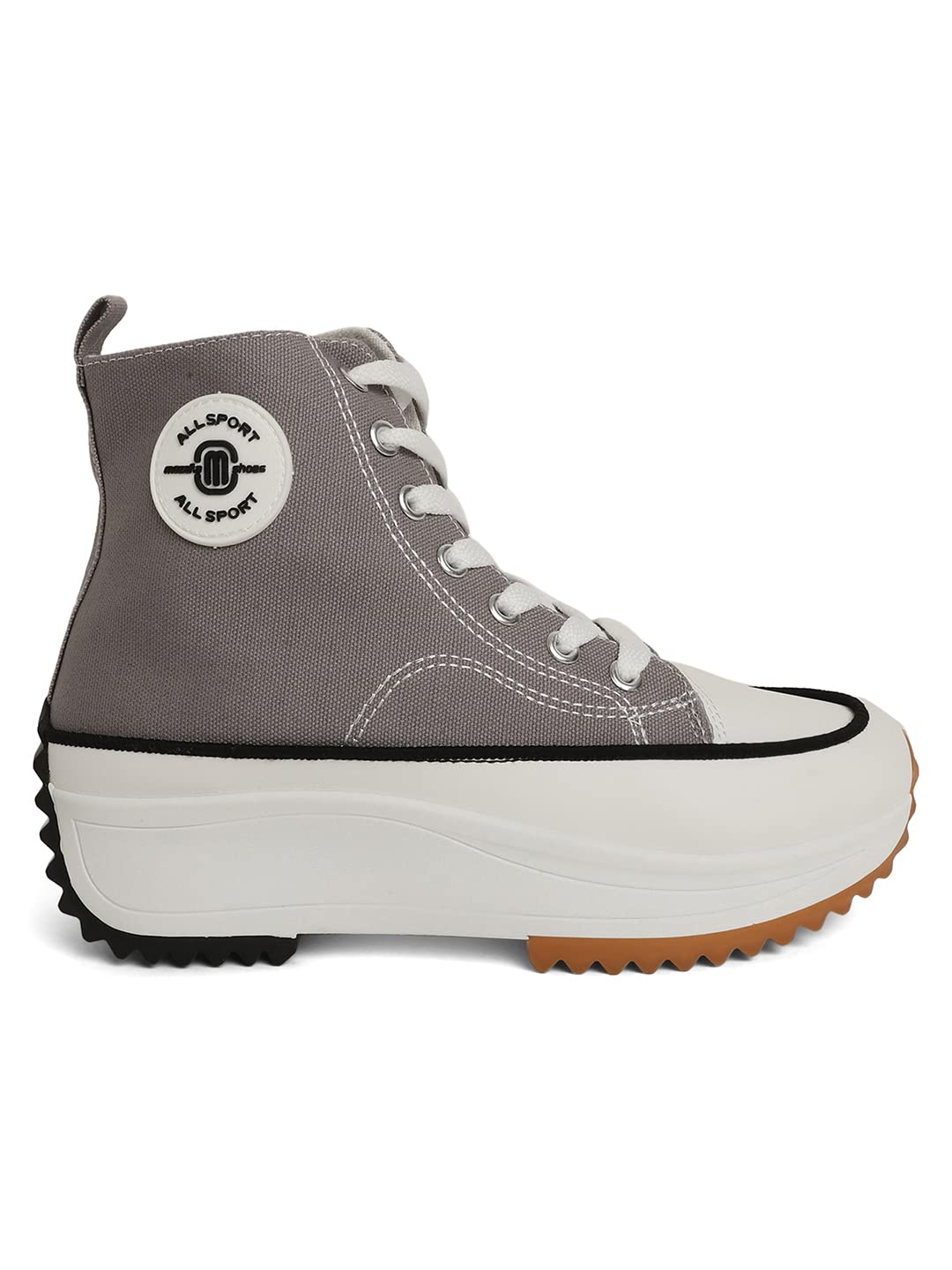 MOZAFIA Women Canvas Stylish Lace up Hike Casual Sneakers Grey (B0C1NXRVJZ) Amazon Price History, Amazon Price Tracker