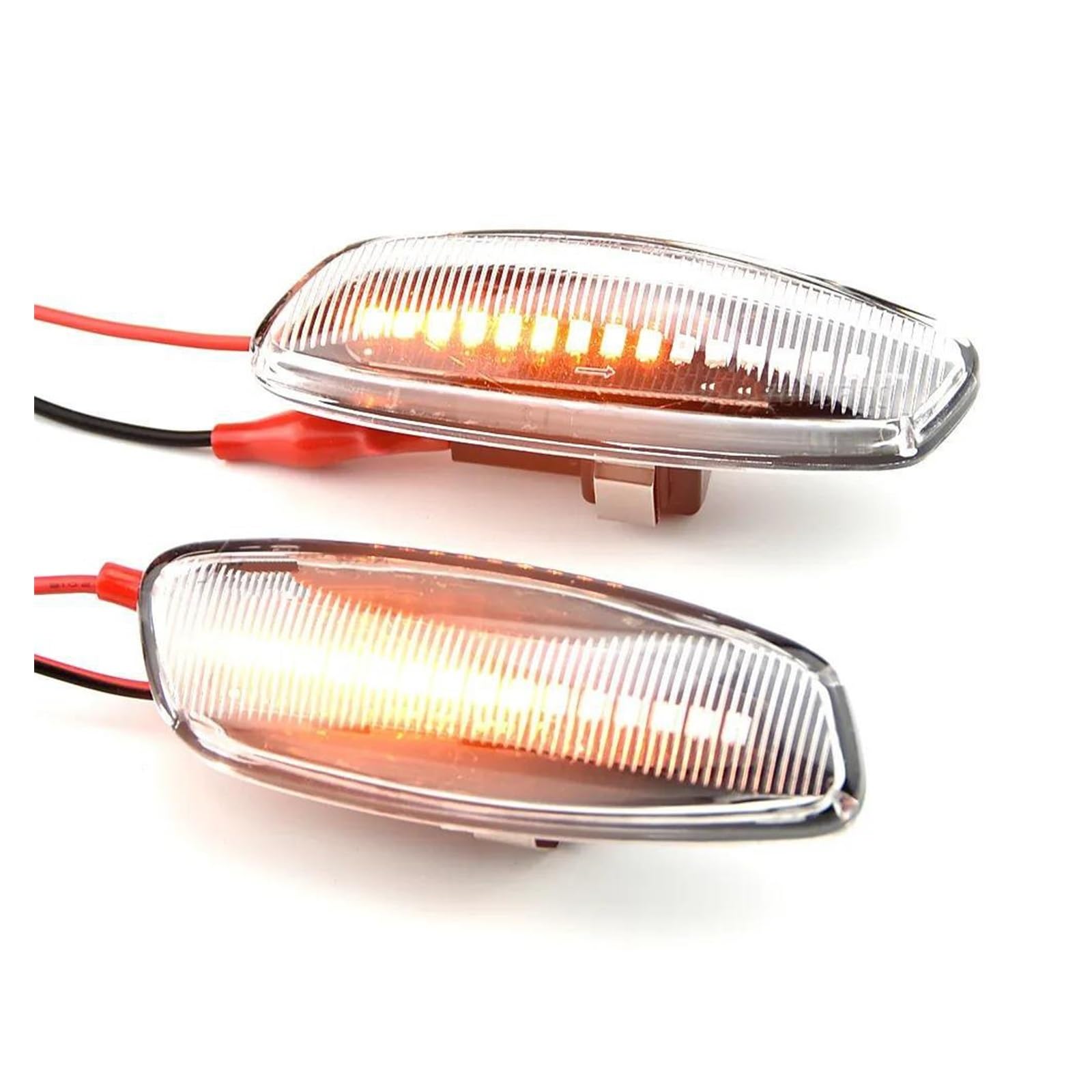 Mirror Indicator Light Feu De Position Latéral Pour Peugeot 207 308 3008 5008, Clignotant Dynamique LED Lampe Garde-boue Clignotant De Rétroviseur(Crystal)