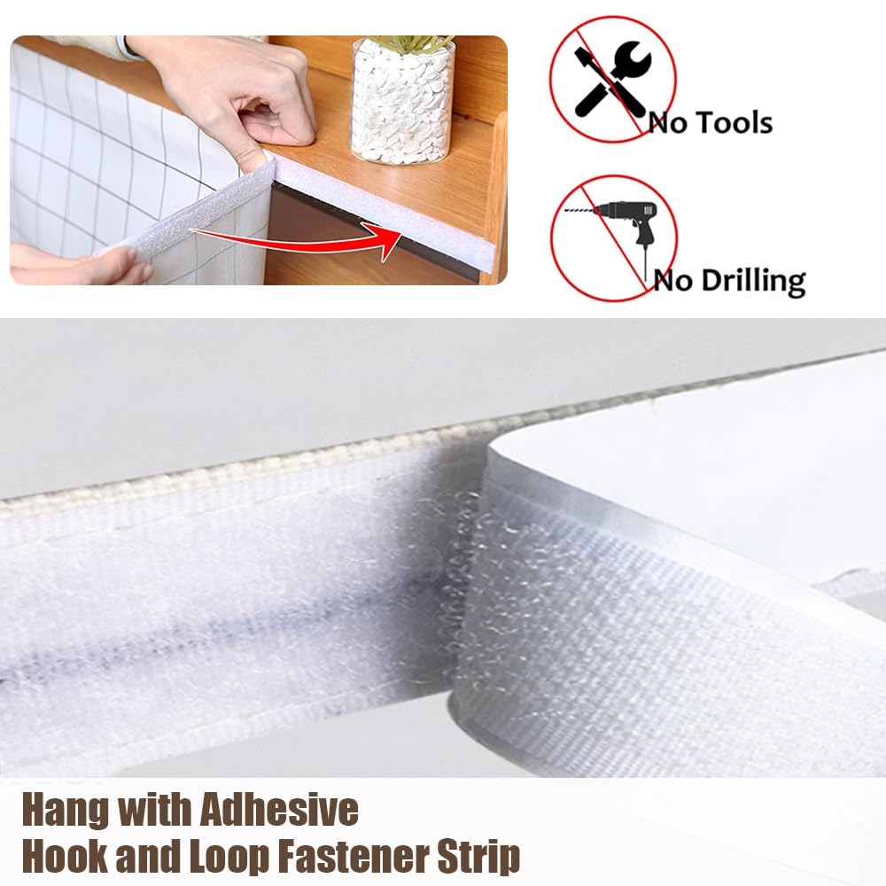 Odot Tenda Per Armadio Autoadesiva Grigia 300x70cm - Antipolvere E Decorativa Per Cucina, Librerie, Lavandino