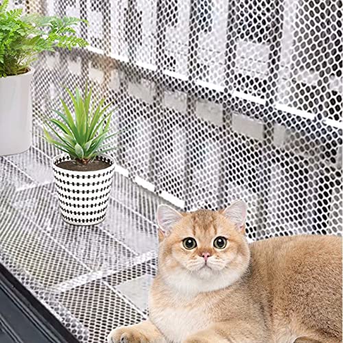 Rollo Malla Enrejado Valla para Jardin Gallinero Blanco Balcón Red De Seguridad Para Niños/ Perros/ Gatos/ Mascotas, Paneles De Celosía De Vinilo Para Exterior Terraza, Jardín, Valla De Alambre De Pol