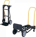 Harper Camions PJDY2223AKD 400 Pound Capacité verre rempli Nylon Frame Double camion à main convertible et Dolly avec 8 Roues Pneumatiques de pouce, Noir