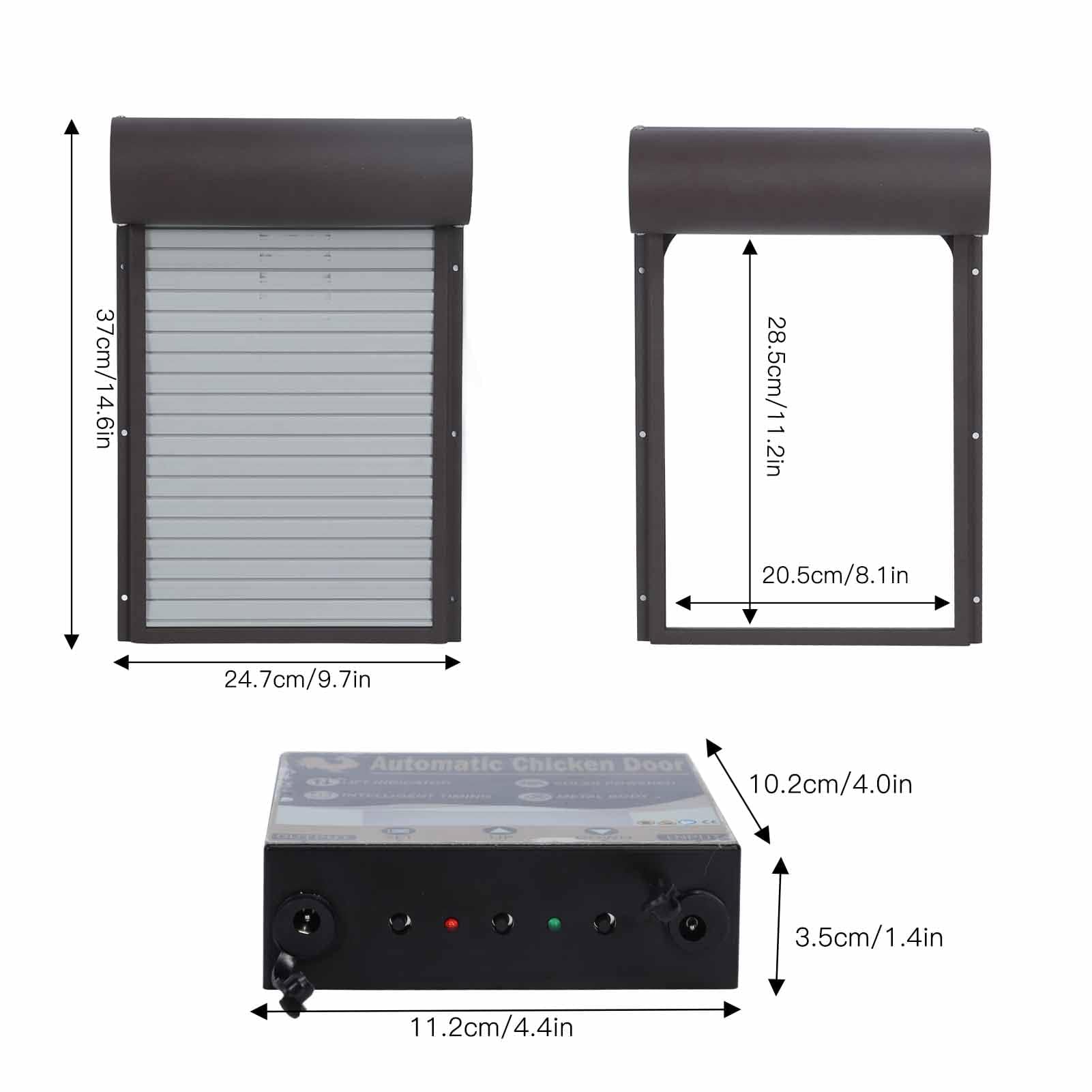 Solapa Automática para Pollos, Gallinero con Funcionamiento, Gallinero Eléctrico, Resistente Al Invierno, Puerta para Pollos con Energía Solar, Pantalla LCD con Temporizador para