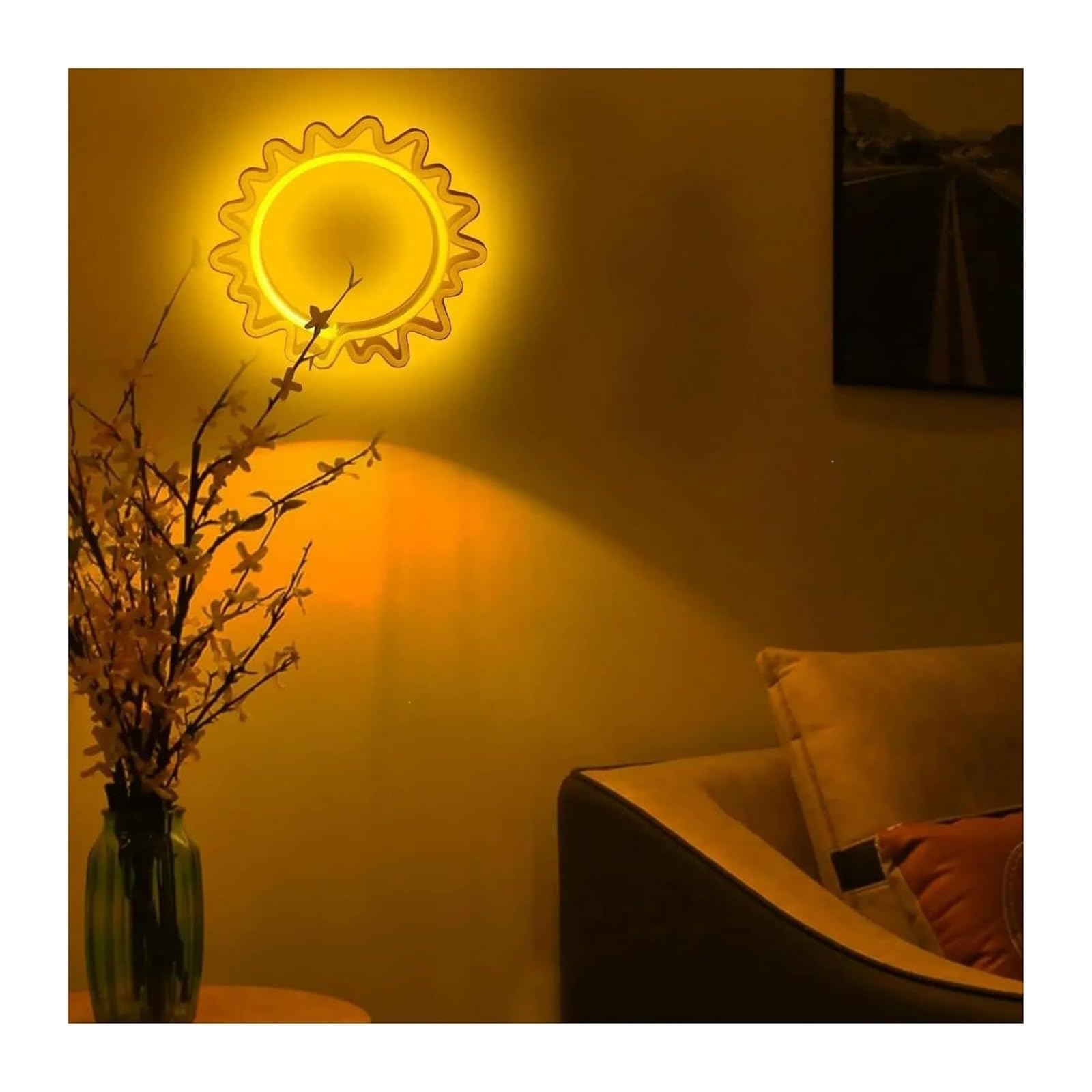 Generico Per la decorazione delle feste con insegne al neon, sole per decorazioni murali per camera da letto