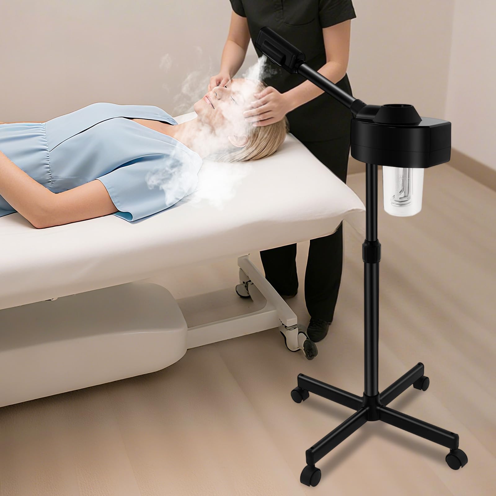 Vapore viso per la cura profonda del viso, sauna facciale, 800 W con ugello girevole a 360°, cura professionale SPA per una pulizia profonda in salone e a casa