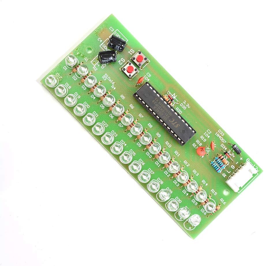 Comimark 1Pcs MCU Adjustable Display Pattern LED VU Meter Level Indicator 16 LED Dual Channel