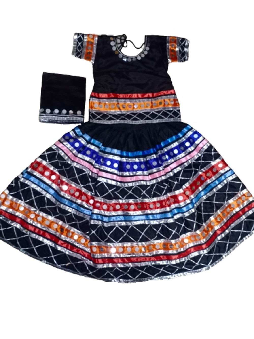Kalbelia or Kalbeliya Dress(Black) Professional Tribal Dance Rajasthan Costume Or Lehenga Choli For Adult-image-17