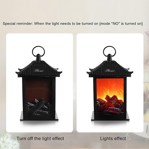Miniatura 3 de Farol de chimenea, linterna LED sin llama, lámpara rectangular alimentada por USB, efecto de registro de llama, simulación de linterna rectangular
