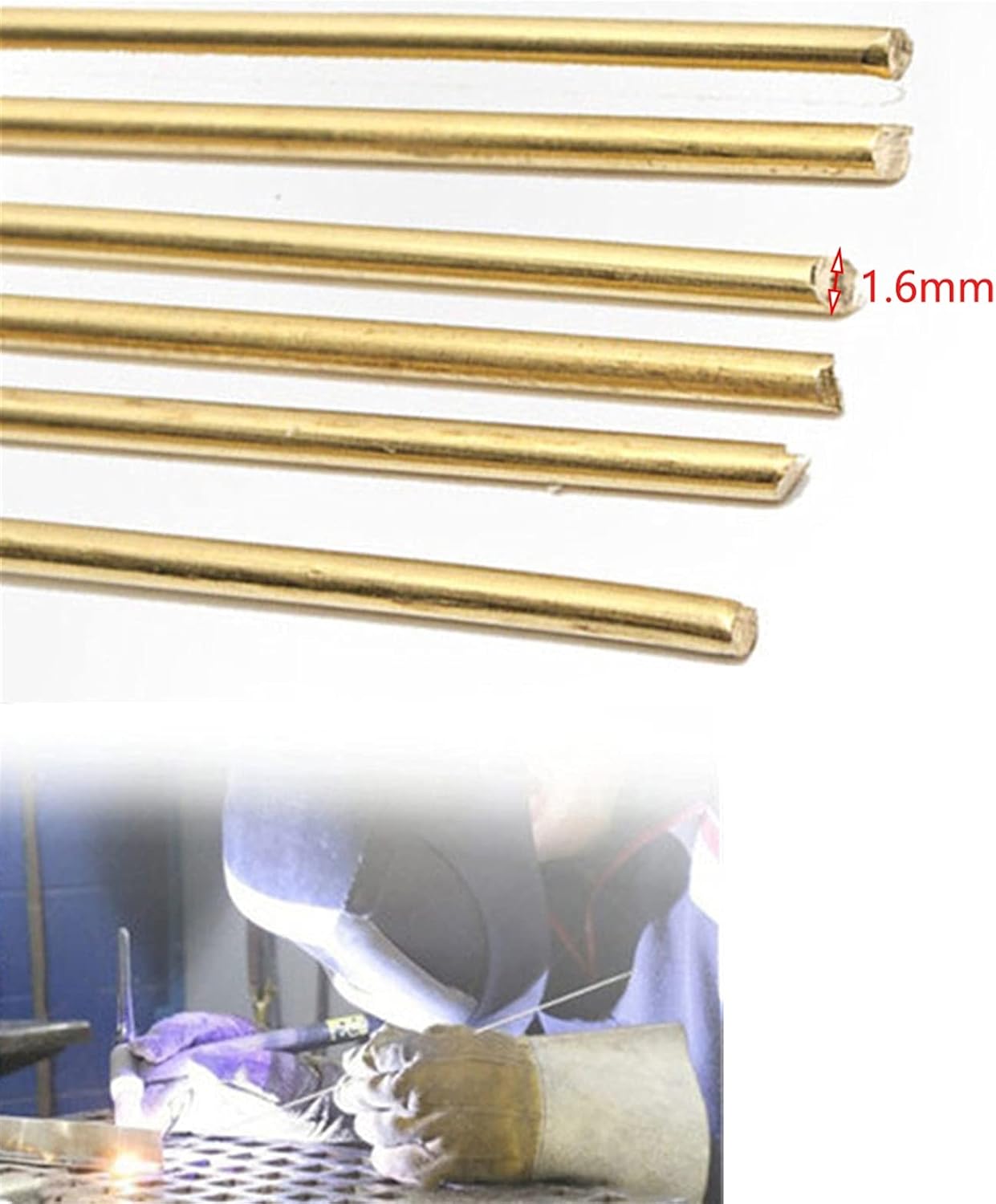 6pcs Brass Welding Rods Low Temperature Metal Aluminum Soldering Brazing Rod Used for Welding Between Copper and Iron