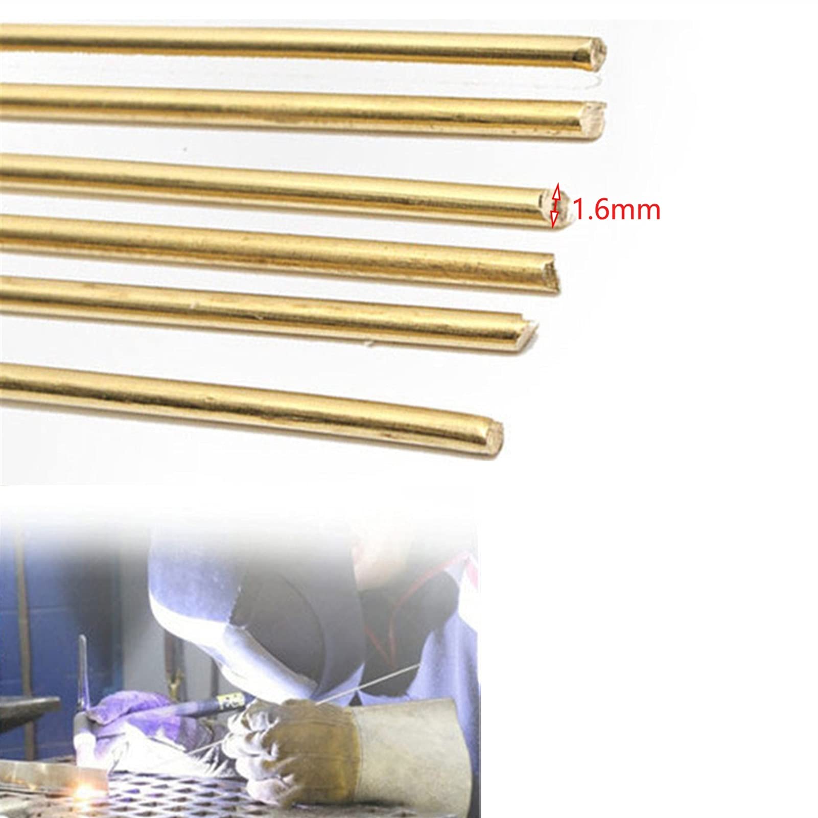 Alambre de Soldadura Electrodo Cubierto de latón Varilla de Soldadura de Aluminio y Metal de Baja Temperatura, 6 uds., Utilizada for soldar Entre Cobre y Hierro
