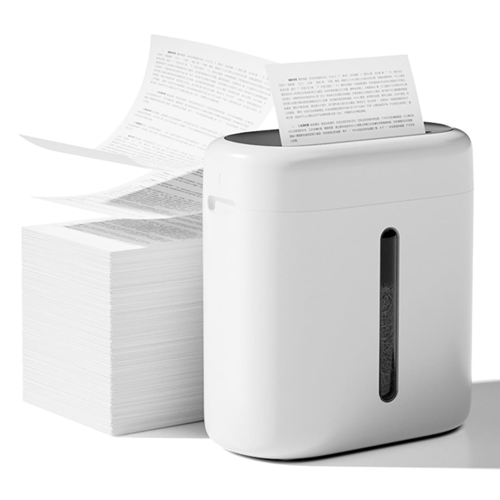 QUTBAG Distruggidocumenti con Alimentazione Automatica, Distruggidocumenti con Taglio Incrociato da 6 Fogli, capacità barile Carta da 15 Litri, Distruggi Carte di Credito/Punti Metallici/Clip