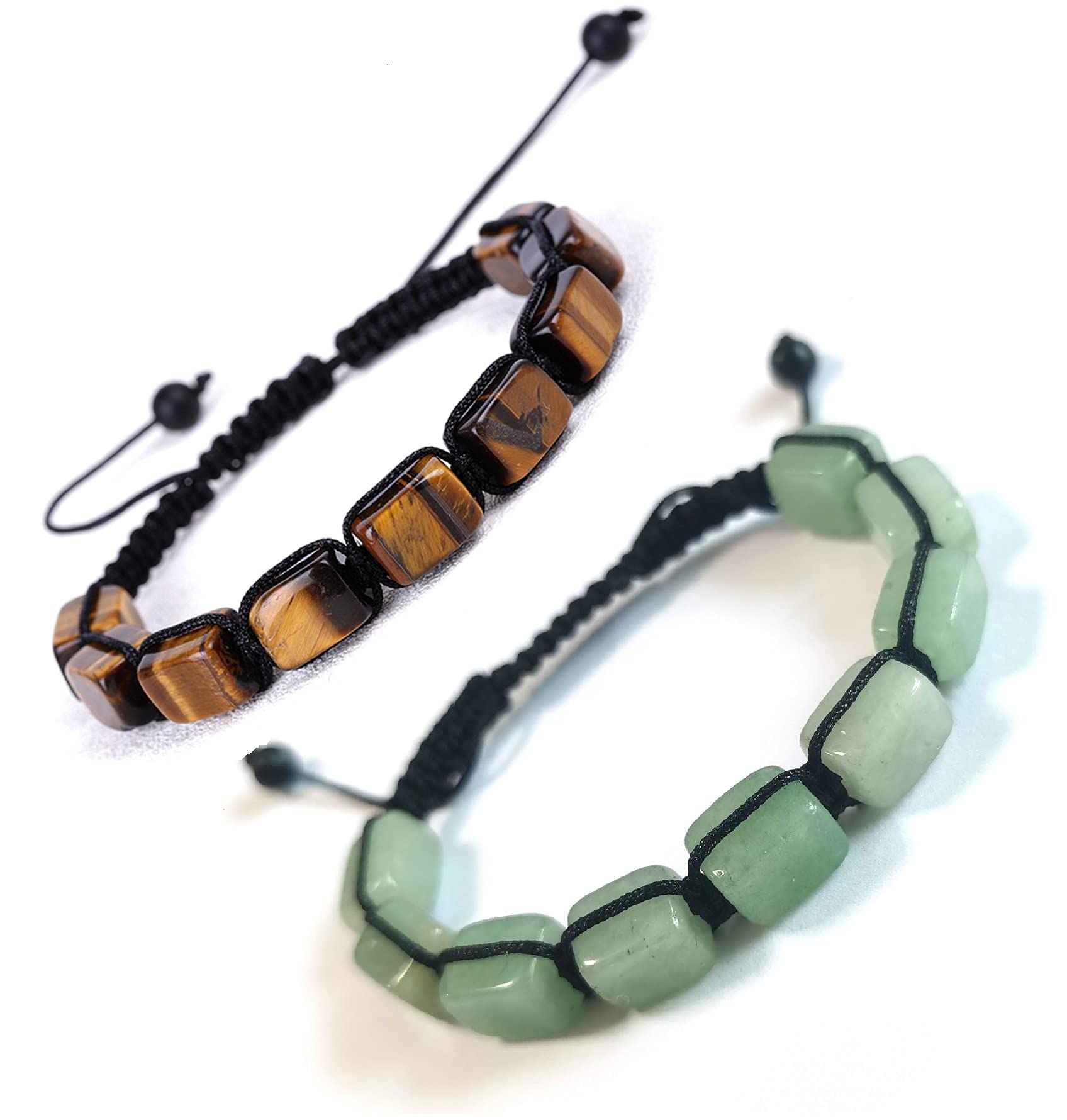 LYGBAOFUL Confezione da 2 Braccialetti Regolabili con 7 Chakra, Braccialetti con Pietre di, Braccialetti Reiki soprannaturali per Donne e Uomini