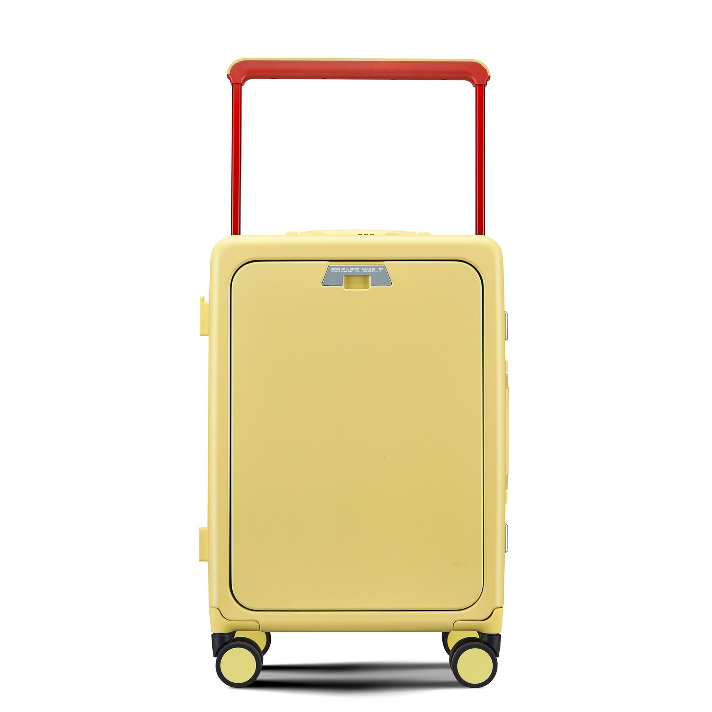 Photo 1 of [DAMAGED] Escape Vault 20 Inch Carry On Luggage, Hard Shell Spinner Suitcase with TSA Lock, Laptop Compartment, USB Charging Port, Cup Holder, Zipperless Design - Yellow