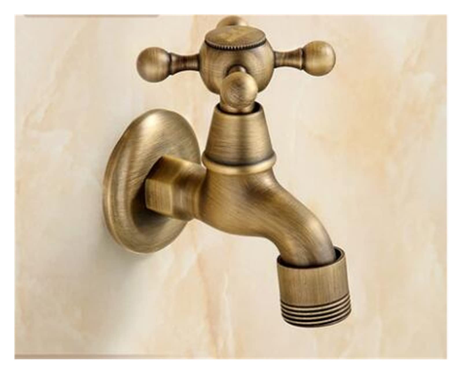 Brass Tap Faucet Garden Bibcocks Antique Brass Dragon Carved Washing Machine Faucet Outdoor Faucet Single Cold Tap Easy to Install(Nero)