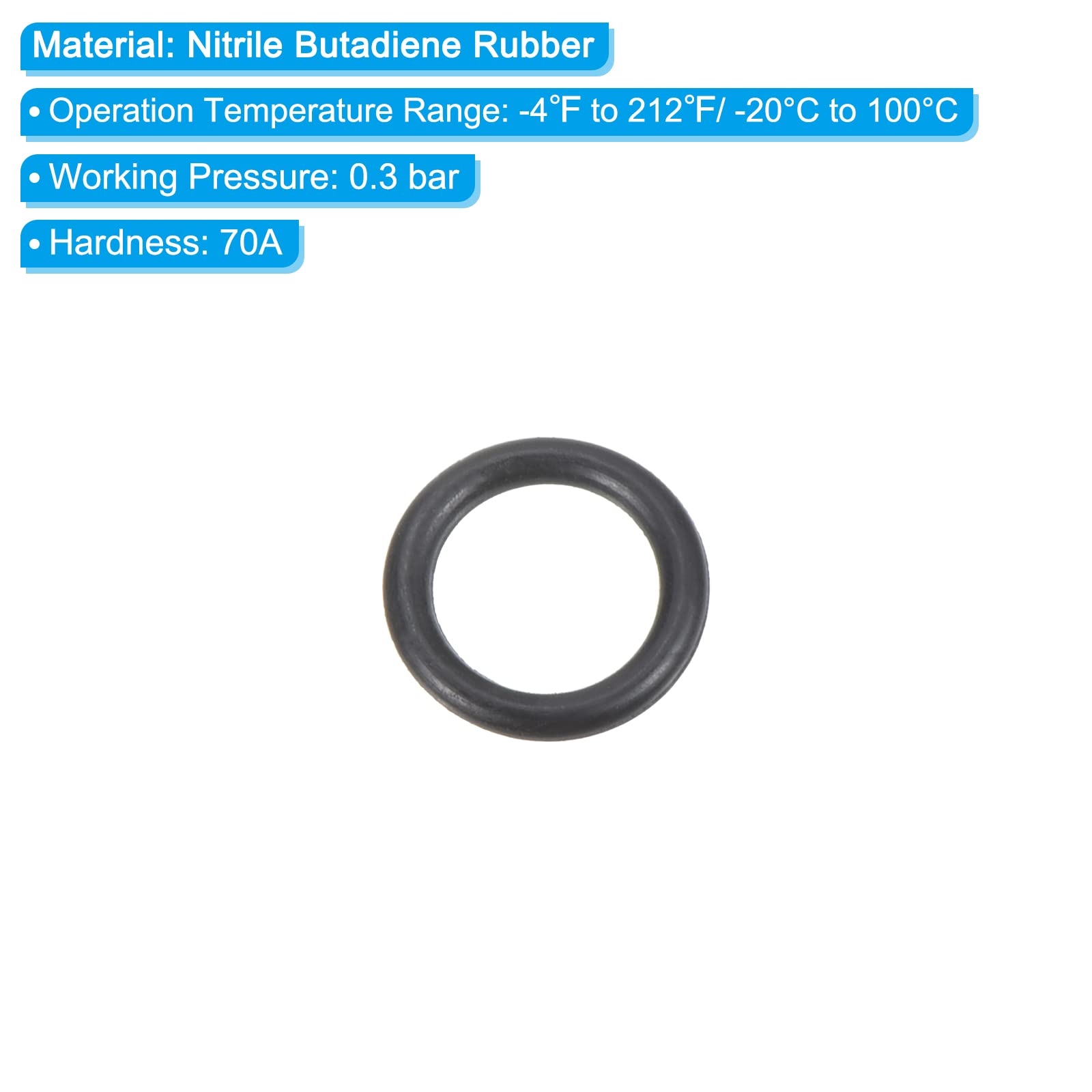 PATIKIL Nitrile Rubber O-Rings 7mm OD 5mm ID 1mm Width, 100 Pcs Metric Sealing Gasket for Faucet Plumbing Automotive Repair Black - Image 4