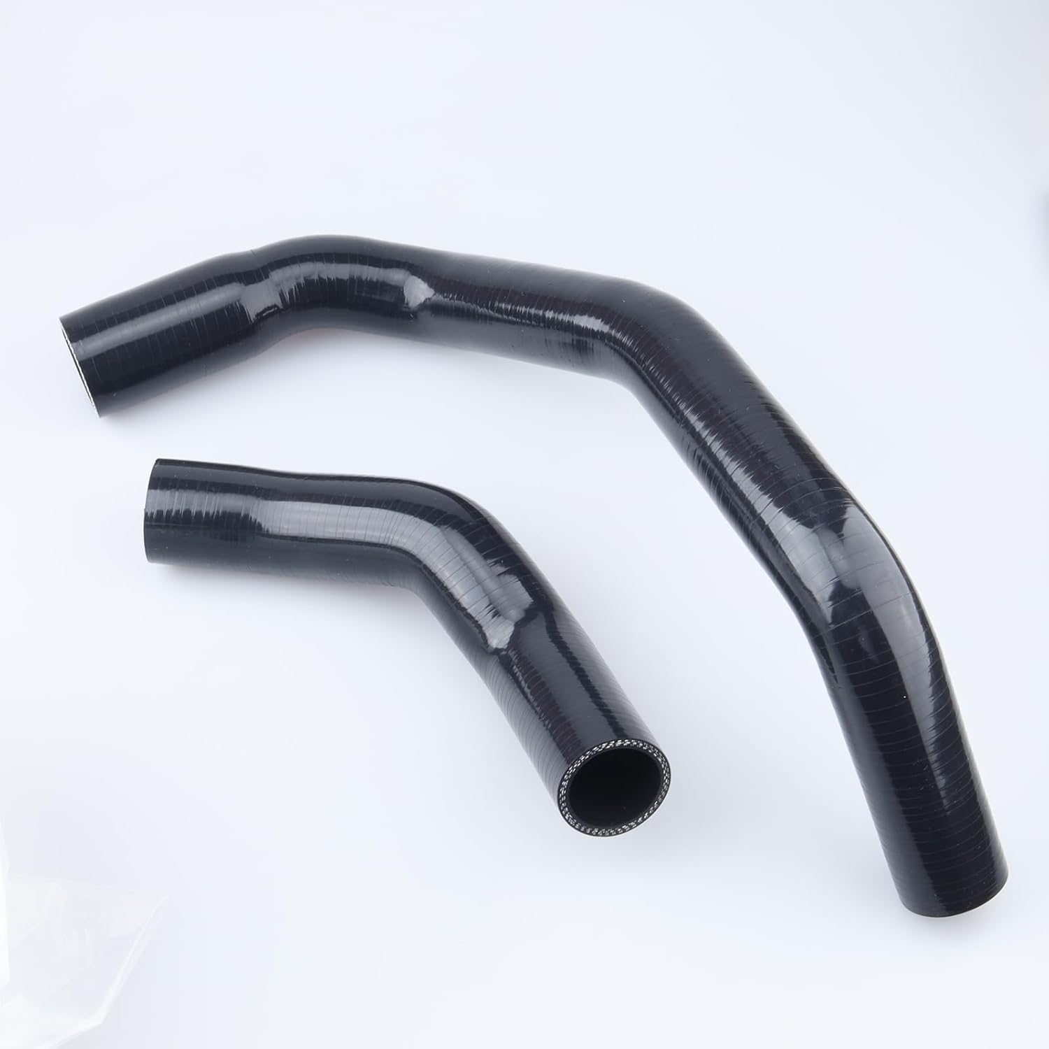 AC PERFORMANCE Silicone Cooling Radiator Hose Kit Compatible with RB26 R32 GTR, Black 2PCS with SS304 Clamp Set