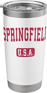 Springfield IL USA College Text Rose Red Varsity Font Stainless Steel Insulated Tumbler