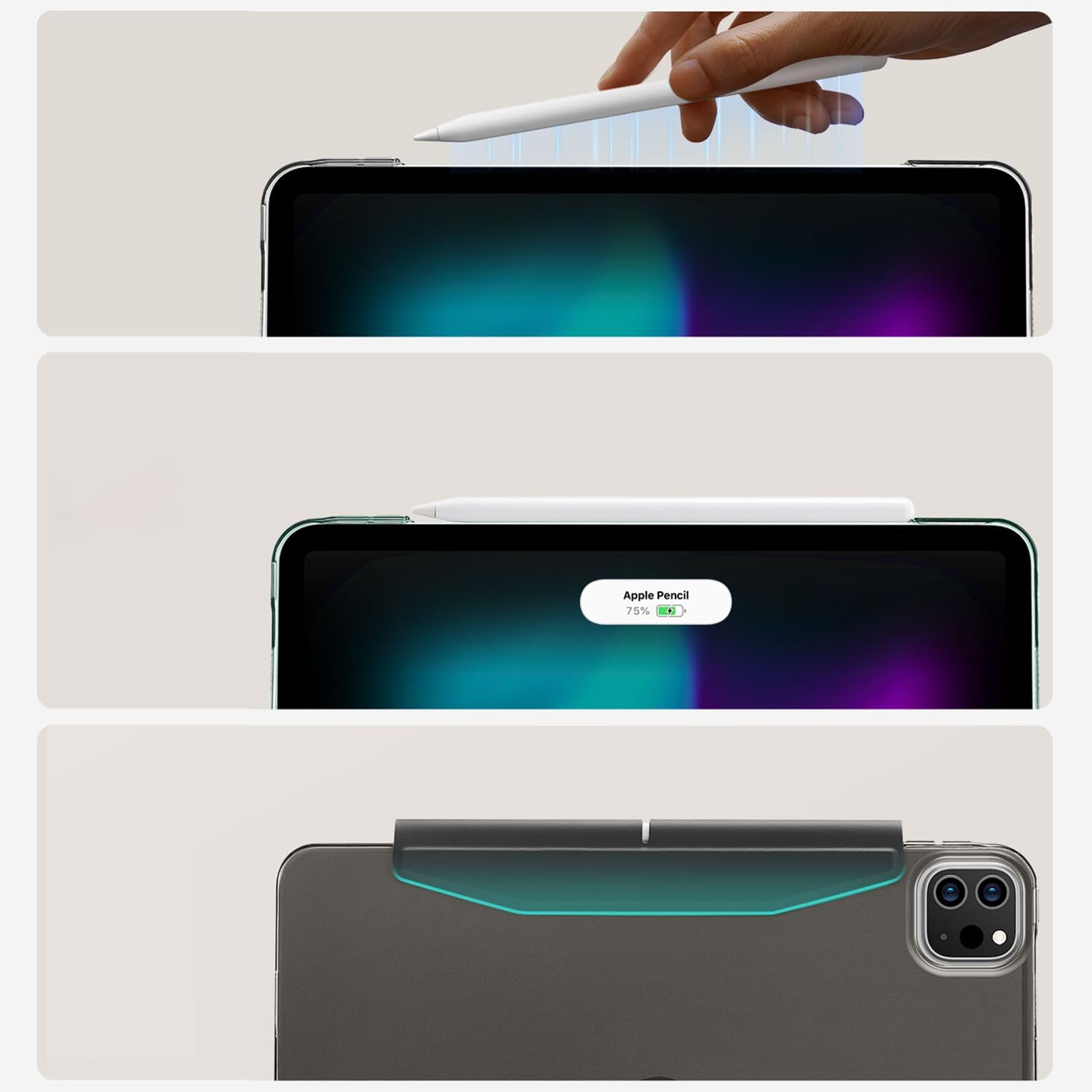 Sahara - Venture Series Tri-Fold Folio Case for iPad Pro 13" (M4 2024/M5 2025), Black, (TB00375)