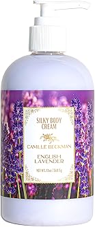 Camille BeckmanEnglish Lavender Scented Silky Body Cream, Daily Moisturizer for All Skin Types | Non-Greasy Vegan Formula to Nourish and Soften Hands and Body, 13 Ounce