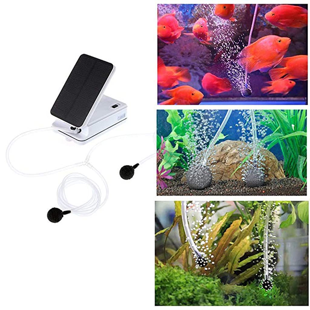 Bomba de oxígeno solar portátil con batería recargable integrada para peces de acuario para pesca de oxígeno dedicado