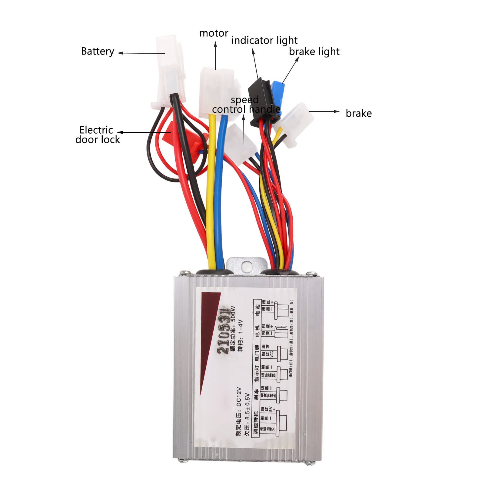 Kit de Contrôleur de Vélo 12V 500W DC Moteur Brushed Controller Trois Vitesses Poignée d'Accélérateur pour Vélo électrique Scooter